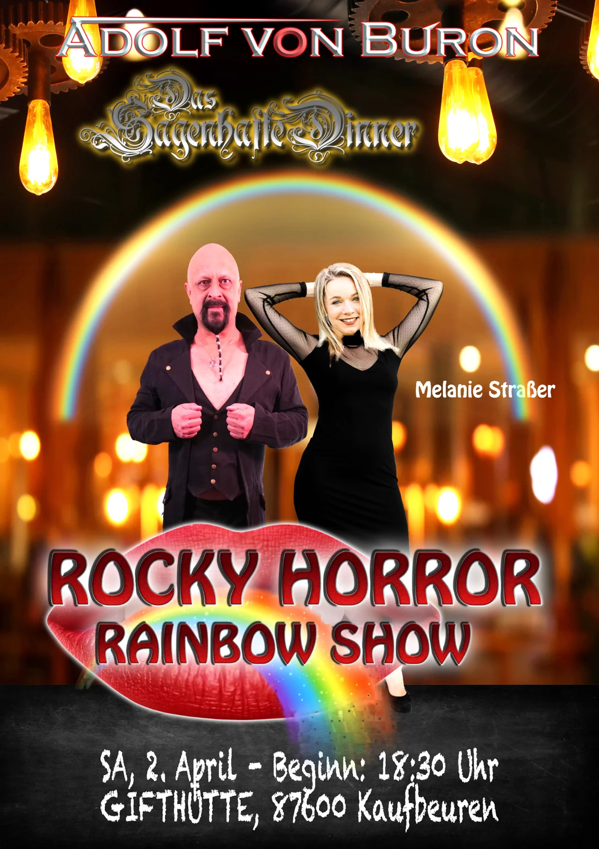 Originalplakat: Das Sagenhafte Dinner · Rocky Horror Rainbow Show